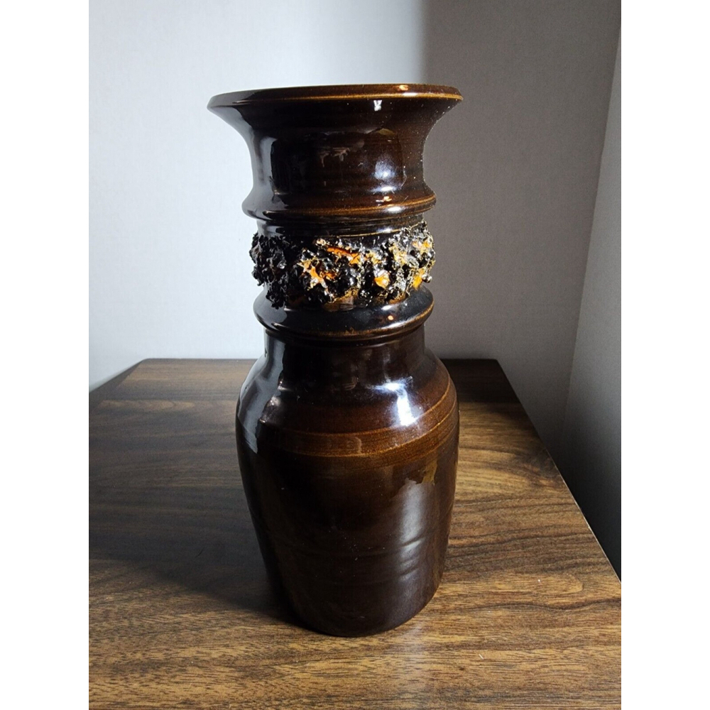 10" Funi Island Lava Rock Pottery Vase Handmade In Iceland ~Unique Decor Or Gift